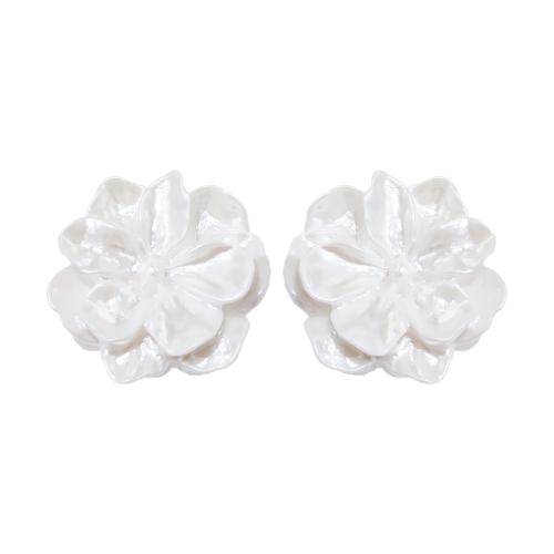 Acrylic Jewelry Earring Flower fashion jewelry white Sold By Pair