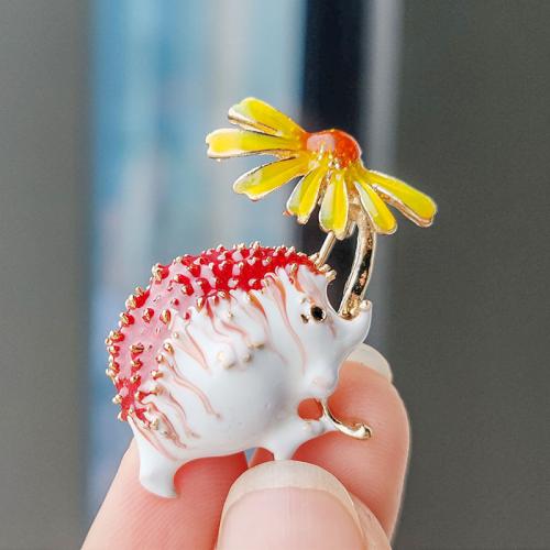 Zinc Alloy Brooches Hedgehog plated fashion jewelry & enamel nickel lead & cadmium free Sold By PC