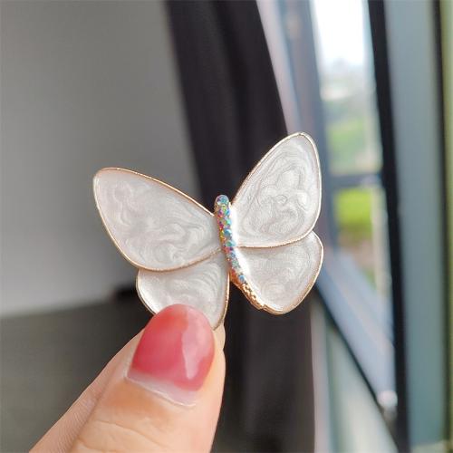 Zinc Alloy Brocher, Butterfly, forgyldt, mode smykker & med rhinestone, flere farver til valg, nikkel, bly & cadmium fri, 45x32mm, Solgt af PC