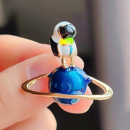 Zinc Alloy Brooches gold color plated fashion jewelry & enamel mixed colors nickel lead & cadmium free Sold By PC