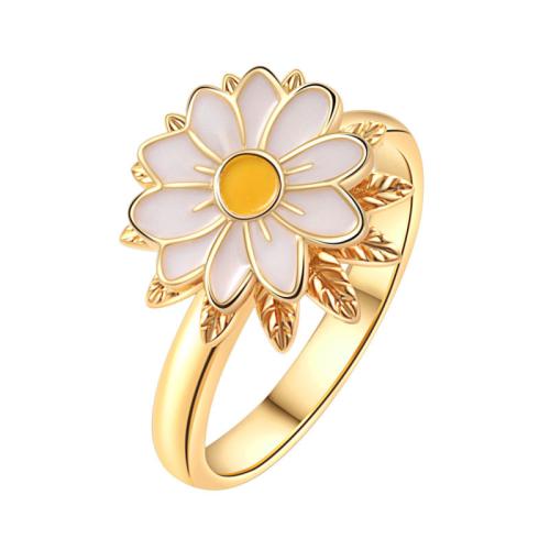 Brass Finger Ring plated for woman & enamel golden Sold By PC