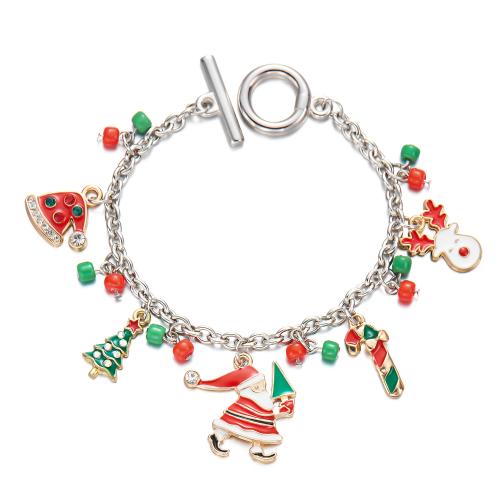 alliage de zinc bracelet, Conception de Noël & bijoux de mode & styles différents pour le choix & pour femme, plus de couleurs à choisir, Longueur Environ 16 cm, Vendu par PC