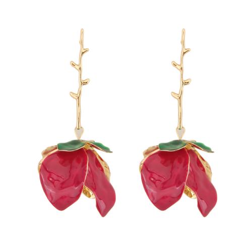 Zinc Alloy Drop Earrings fashion jewelry & for woman & enamel Sold By Pair