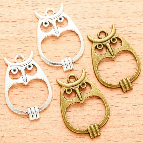 Zinc Alloy Animal Pendler, Owl, forgyldt, du kan DIY, flere farver til valg, 23x16mm, 100pc'er/Bag, Solgt af Bag