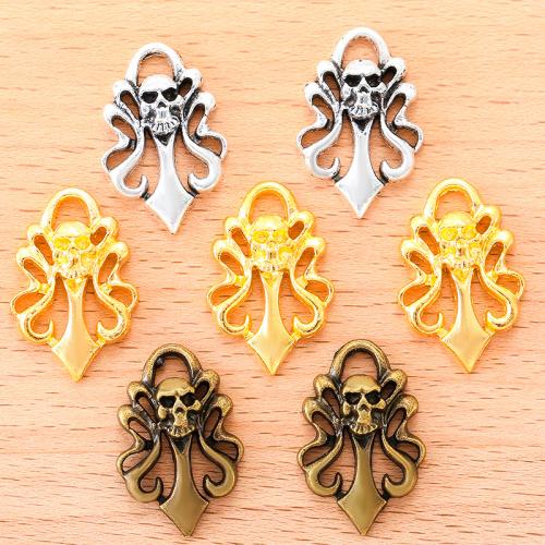 Zinklegering Skull Hangers, Zinc Alloy, Schedel, plated, DIY, meer kleuren voor de keuze, 25x17mm, 100pC's/Bag, Verkocht door Bag