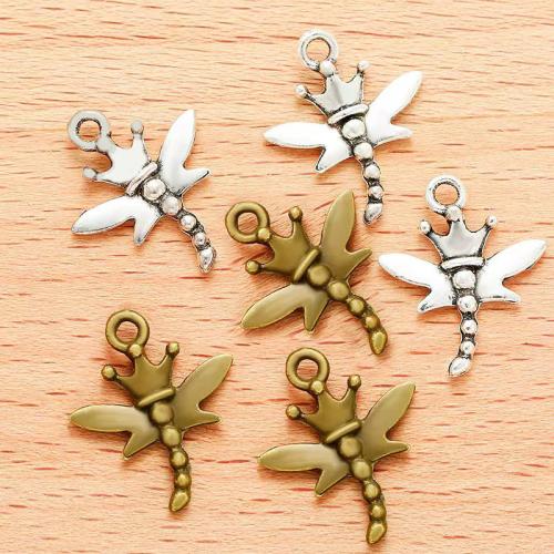 Zinc Alloy Animal Pendler, Dragonfly, forgyldt, du kan DIY, flere farver til valg, 18x15mm, 100pc'er/Bag, Solgt af Bag