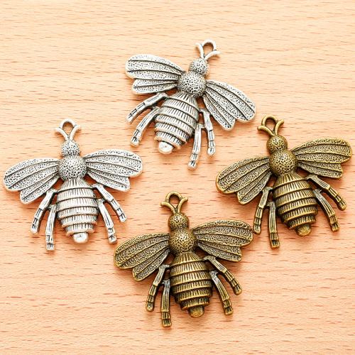 Zinc Alloy Animal Pendler, Bee, forgyldt, du kan DIY, flere farver til valg, 39x36mm, 100pc'er/Bag, Solgt af Bag