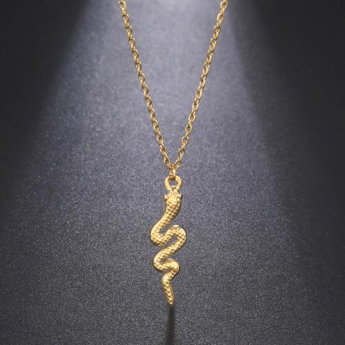 Stainless Steel Jewelry Necklace 304 Stainless Steel with 5cm extender chain Snake plated fashion jewelry Length 45 cm Sold By PC