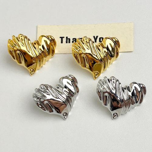 Zinc Alloy Stud Earring Heart plated fashion jewelry & for woman Sold By Pair