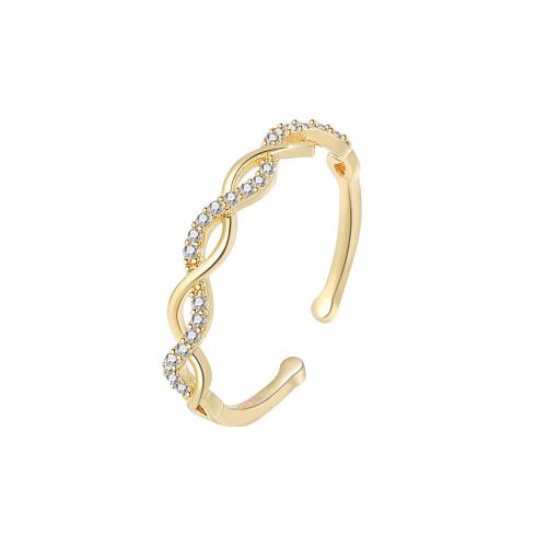 Cúbicos Circonia Micro Pave anillo de latón, metal, chapado, micro arcilla de zirconia cúbica & para mujer, más colores para la opción, Vendido por UD