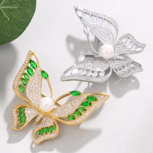 Zinc Alloy Brooches with Plastic Pearl plated for woman & with rhinestone Sold By PC