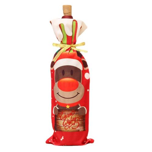 Duk Christmas vin Bag, tryckning, olika mönster för val, 340x125mm, Säljs av PC