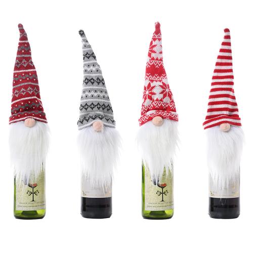 Stoff Weihnachten Getränke Flasche Dekoration, stricken, verschiedene Stile für Wahl, 380x120mm, verkauft von PC