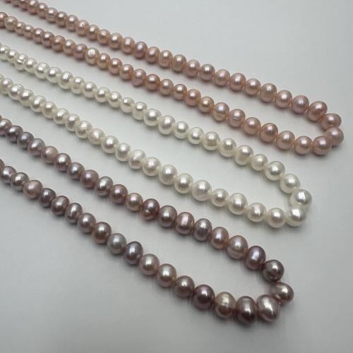 Kartoffel ferskvandskulturperle Beads, Ferskvandsperle, du kan DIY, flere farver til valg, 5-6mm, Solgt Per Ca. 37 cm Strand