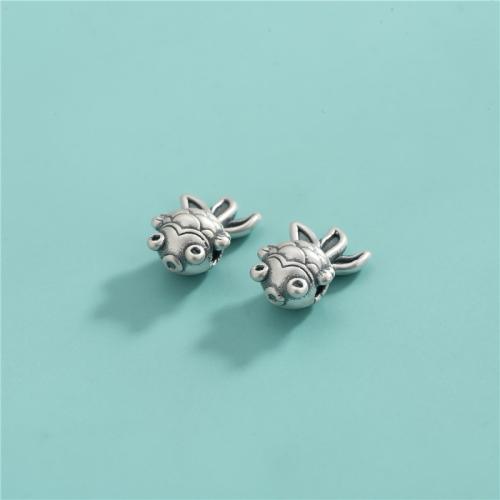 925 الخرز فضة, فضة 925, ذهبية, ديي, 17.50x11.30mm, حفرة:تقريبا 1mm, تباع بواسطة PC