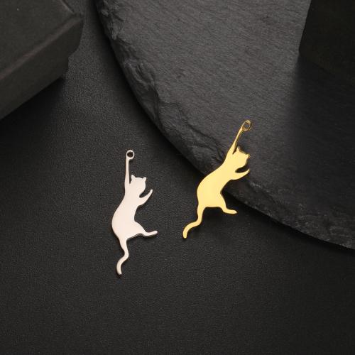 Stainless Steel Animal Pendants 304 Stainless Steel Cat DIY Sold By PC