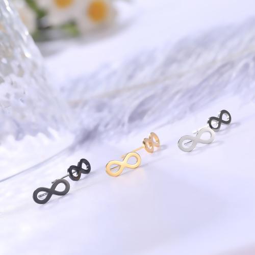 Stainless Steel Stud Earrings 304 Stainless Steel Infinity fashion jewelry & for woman Sold By Pair