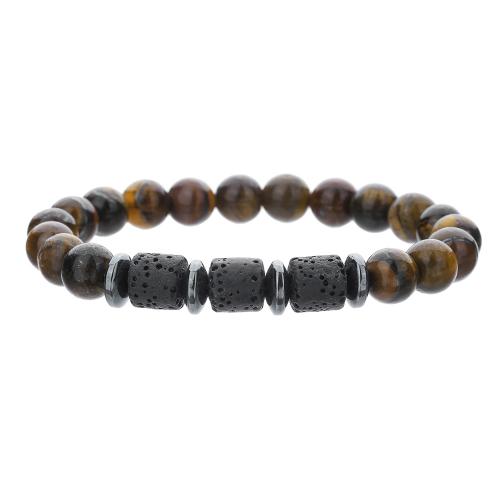 Bráisléid gemstone, Gemstone Syntéiseach, jewelry faisin & unisex, dathanna níos mó le haghaidh rogha, Fad Thart 18-19 cm, Díolta De réir PC