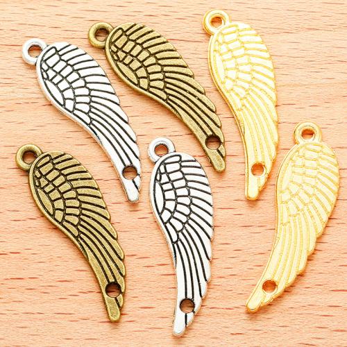 Cink Alloy priključak, Wing Shape, pozlaćen, možete DIY & 1/1 petlje, više boja za izbor, 30x10mm, 100računala/Torba, Prodano By Torba