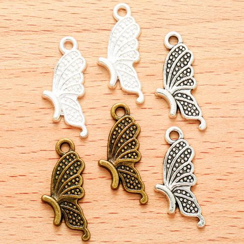 Zinc Alloy Animal Pendler, Butterfly, forgyldt, du kan DIY, flere farver til valg, 22x10mm, 100pc'er/Bag, Solgt af Bag