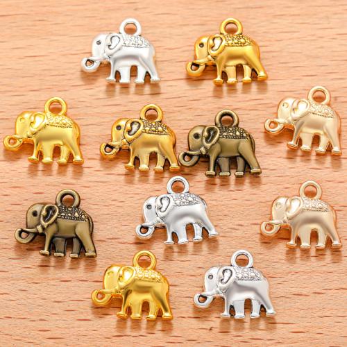 Zink Alloy Animal Hängen, Elefant, plated, DIY, fler färger för val, 12x14mm, 100PC/Bag, Säljs av Bag