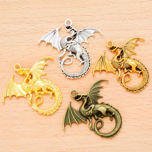 Zinc Alloy Animal Pendants Dragon plated DIY Sold By Bag