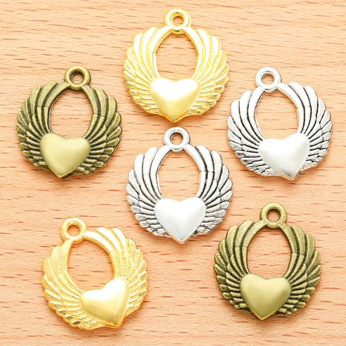 Vingeformet Zinc Alloy Pendler, Wing Shape, forgyldt, du kan DIY, flere farver til valg, 22x19mm, 100pc'er/Bag, Solgt af Bag