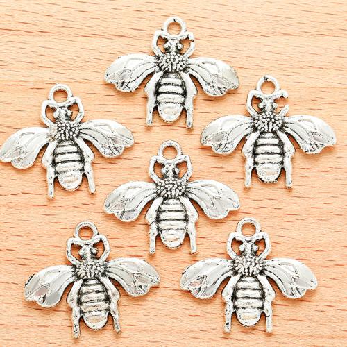 Zink Alloy Animal Hängen, Bee, antik silver pläterad, DIY, 22x19mm, 100PC/Bag, Säljs av Bag