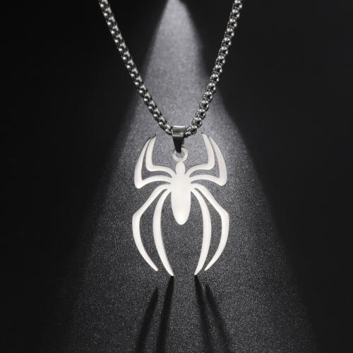 Stainless Steel Jewelry Necklace 304 Stainless Steel Spider plated fashion jewelry Length 60 cm Sold By PC