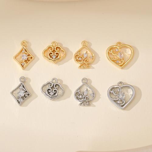 Cubic Zirconia Micro Pave Brass Pendant plated DIY & micro pave cubic zirconia Sold By PC