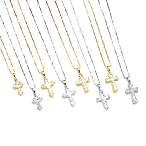 Brass Cross Pendants with Shell plated DIY Sold By PC