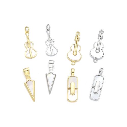 Brass Jewelry Pendants with Shell plated DIY Sold By PC