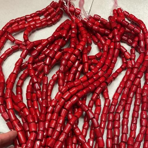 الخرز المرجان الطبيعي, ديي, أحمر, beads length 14-18mm, تباع بواسطة KG