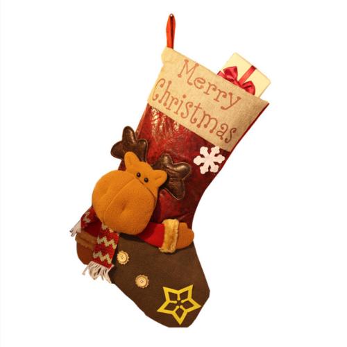 Non-woven Fabrics Christmas Sock with Knitted Fabric & Velveteen Socks Sold By PC