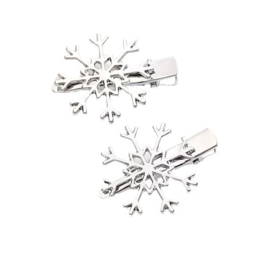 Kerst Haar Clip, Zinc Alloy, 2 stuks & Kerstontwerp & verschillende stijlen voor de keuze & voor vrouw, zilver, 36mm, Verkocht door pair