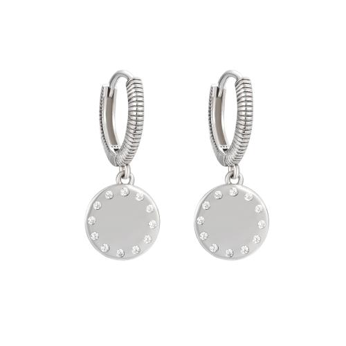 Cubic Zirconia Micro άνοιγαν Sterling Silver Σκουλαρίκι, 925 ασημένιο ασήμι, κοσμήματα μόδας & μικρο ανοίξει κυβικά ζιρκονία & για τη γυναίκα, 9.20x22.70mm, Sold Με Ζεύγος