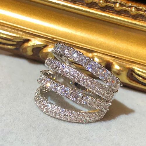 Cubic Zirconia Micro Pave Brass Ring & micro pave cubic zirconia & for woman Sold By PC