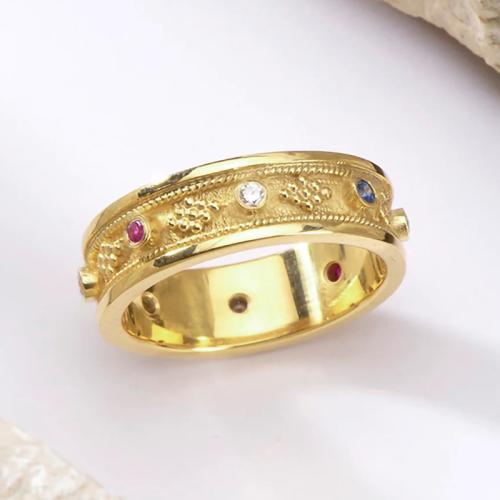 Cubic Zirconia Micro Pave Brass Ring & micro pave cubic zirconia & for woman Sold By PC