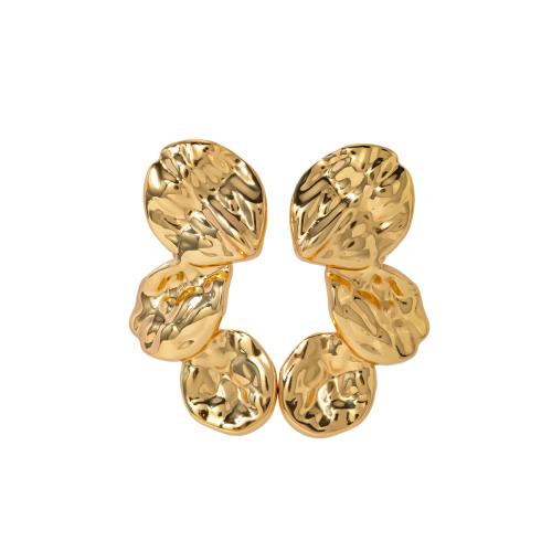 Roestvrij staal Stud Earrings, 304 roestvrij staal, 18K verguld, mode sieraden & voor vrouw, gouden, 33x13.50mm, Verkocht door pair