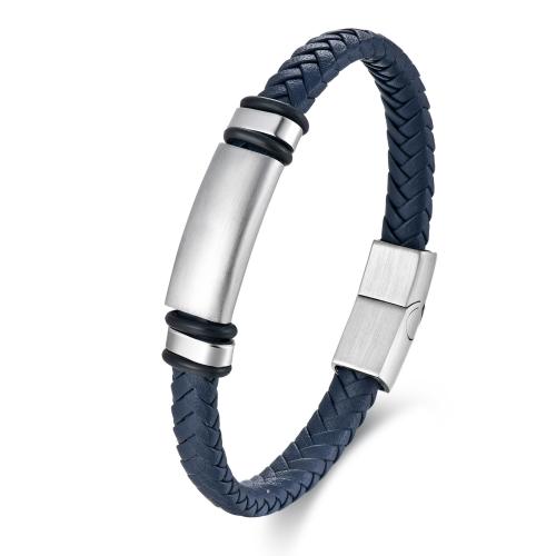 PU Leather Cord Bracelets with 304 Stainless Steel fashion jewelry & for man Length Approx 21 cm Sold By PC