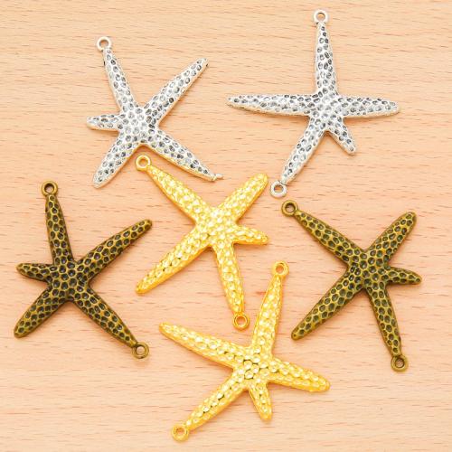 Zinc Alloy Animal Pendler, Starfish, forgyldt, du kan DIY, flere farver til valg, 50x44mm, 100pc'er/Bag, Solgt af Bag