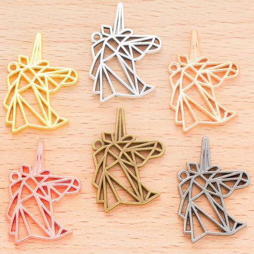 Zinklegering Animal Hangers, Zinc Alloy, Eenhoorn, plated, DIY, meer kleuren voor de keuze, 28x20mm, 100pC's/Bag, Verkocht door Bag