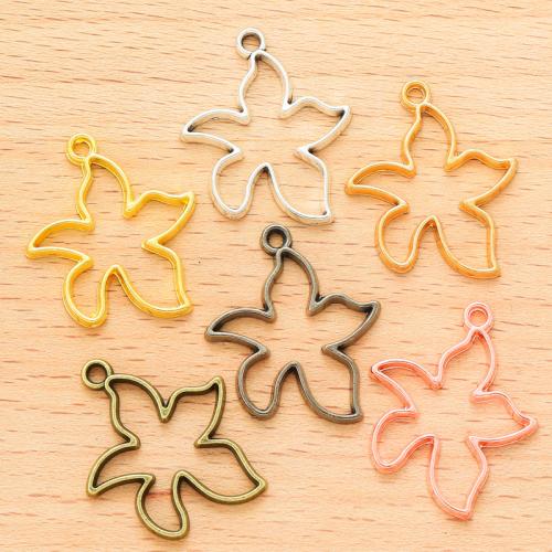 Sinc Alloy Pendants Ainmhithe, Starfish, plátáilte, DIY, dathanna níos mó le haghaidh rogha, 28x22mm, 100ríomhairí pearsanta/Mála, Díolta De réir Mála