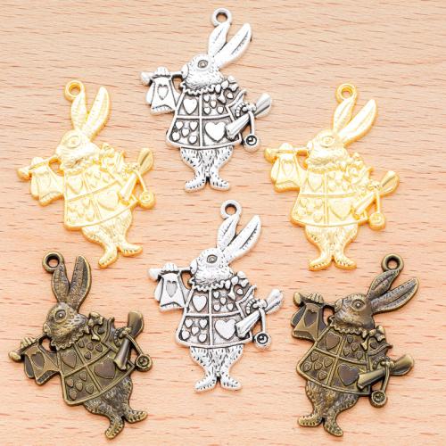 Zinc Alloy Animal Pendants Rabbit plated DIY Sold By Bag