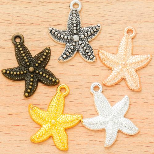 Zinc Alloy Animal Pendler, Starfish, forgyldt, du kan DIY, flere farver til valg, 23x19mm, 100pc'er/Bag, Solgt af Bag