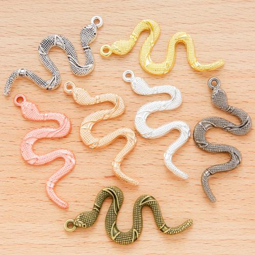 Zinc Alloy Animal Pendler, Snake, forgyldt, du kan DIY, flere farver til valg, 53x23mm, 100PC/Bag, Solgt af Bag