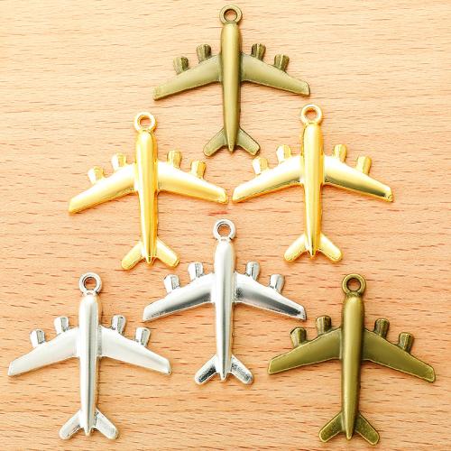 Køretøj Shaped Zinc Alloy Pendler, Airplane, forgyldt, du kan DIY, flere farver til valg, 38.50x37.50mm, 100pc'er/Bag, Solgt af Bag