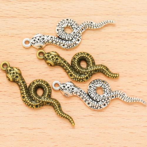 Zinc Alloy Animal Pendler, Snake, forgyldt, du kan DIY, flere farver til valg, 47x15mm, 100pc'er/Bag, Solgt af Bag