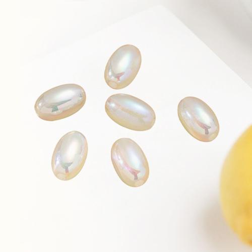 Acrylic Jewelry Beads Oval DIY white Sold By Bag