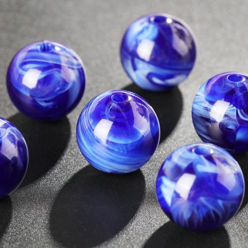 Acrylic Jewelry Beads Round DIY blue 20mm Sold By Bag